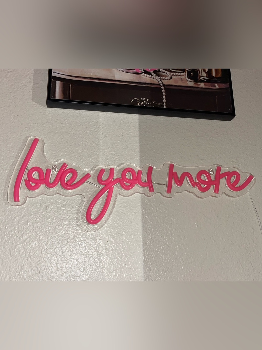 Love You More Pink Script Wall Art by